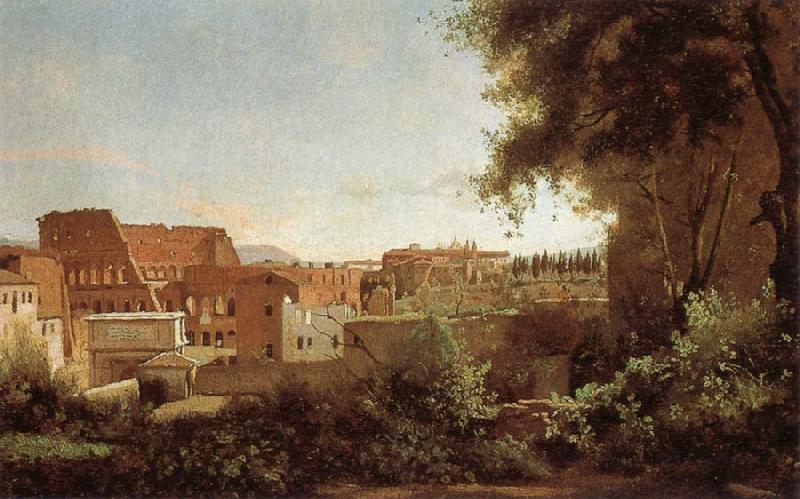 Jean Baptiste Camille  Corot View of the Colosseum from the Farnese Gardens oil painting picture